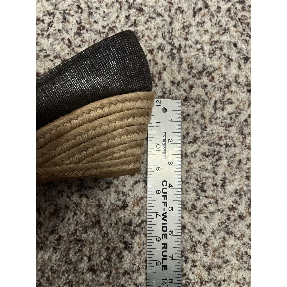 Tory Burch Filipe Espadrille Wedge Sandals Metallic‎ Gray Size 9B 3